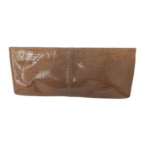 Ted‎ Rossi NYC Snakeskin Leather Clutch Handbag Brown